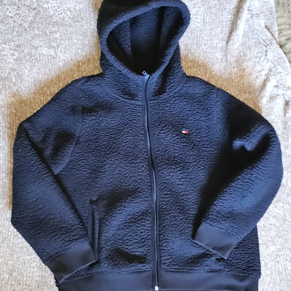 Tommy Hilfiger Navy Blue Zippered Fleece Hoodie